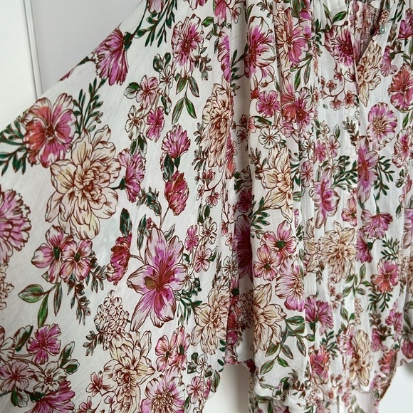 JOHNNY WAS ISLA BUTTON DOWN SHIRT Boho Peasant Floral size Medium - Picture 7 of 14